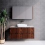 Bali Brown oak fluted wall hung vanity 1200 Cabinet Only Bali Brown oak fluted wall hung vanity 1200 Cabinet Only