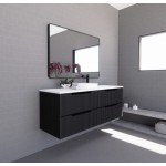 Bali Matte Black fluted wall hung vanity 1500 Cabinet Only