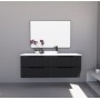 Bali Matte Black fluted wall hung vanity 1500 Cabinet Only