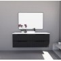 Bali Matte Black fluted wall hung vanity 1500 Cabinet Only Bali Matte Black fluted wall hung vanity 1500 Cabinet Only