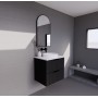 Bali Matte Black fluted wall hung vanity 600 Cabinet Only