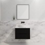Bali Matte Black fluted wall hung vanity 750 Cabinet Only