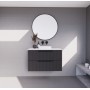 Bali Matte Black fluted wall hung vanity 900 Cabinet Only