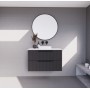 Bali Matte Black fluted wall hung vanity 900 Cabinet Only Bali Matte Black fluted wall hung vanity 900 Cabinet Only