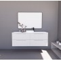 Bali Matte White fluted wall hung vanity 1500 Cabinet Only