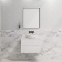 Bali Matte White fluted wall hung vanity 750 Cabinet Only