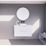 Bali Matte White fluted wall hung vanity 900 Cabinet Only