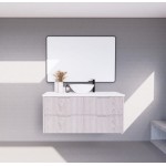 Bali White oak fluted wall hung vanity 1200 Cabinet Only