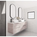Bali White oak fluted wall hung vanity 1500 Cabinet Only