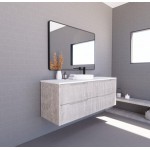 Bali White oak fluted wall hung vanity 1500 Cabinet Only