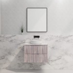 Bali White oak fluted wall hung vanity 750 Cabinet Only