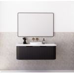 Bergen Matte Black Flute Wall-hung Vanity 1200mm Cabinet Only