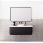 Bergen Matte Black Flute Wall-hung Vanity 1200mm Cabinet Only Bergen Matte Black Flute Wall-hung Vanity 1200mm Cabinet Only