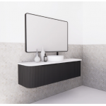 Bergen Matte Black Flute Wall-hung Vanity 1500mm Cabinet Only Bergen Matte Black Flute Wall-hung Vanity 1500mm Cabinet Only