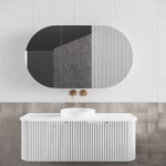 Bergen Matte White Flute Wall-hung Vanity 1200mm Cabinet Only