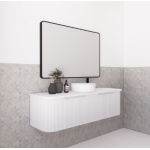 Bergen Matte White Flute Wall-hung Vanity 1500mm Cabinet Only