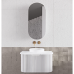 Bergen Matte White Flute Wall-hung Vanity 750mm Cabinet Only Bergen Matte White Flute Wall-hung Vanity 750mm Cabinet Only