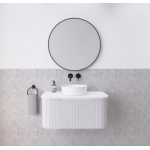 Bergen Matte White Flute Wall-hung Vanity 900mm Cabinet Only