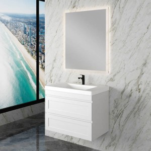 Haw-750 Matte White MDF Wall Hung Vanity Cabinet Only