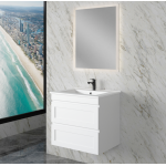 Haw-600 Matte White MDF Wall Hung Vanity Cabinet Only
