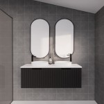 Vienna Matte Black fluted wall hung vanity 1200 Cabinet Only Vienna Matte Black fluted wall hung vanity 1200 Cabinet Only