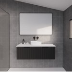 Vienna Matte Black fluted wall hung vanity 1200 Cabinet Only Vienna Matte Black fluted wall hung vanity 1200 Cabinet Only