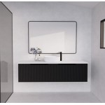 Vienna Matte Black fluted wall hung vanity 1500 Cabinet Only Vienna Matte Black fluted wall hung vanity 1500 Cabinet Only
