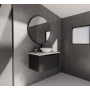 Vienna Matte Black fluted wall hung vanity 750 Cabinet Only