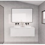 Vienna Matte White fluted wall hung vanity 1200 Cabinet Only