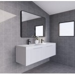 Vienna Matte White fluted wall hung vanity 1500 Cabinet Only