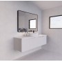Vienna Matte White fluted wall hung vanity 1500 Cabinet Only