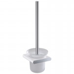 Cora Gloss White & Chrome Toilet Brushed Holder