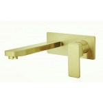 Ikon Ceram Brushed Gold Wall Mixer With Spout