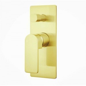 Flores Brushed Gold Wall Mixer with Diverter