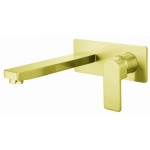 Flores Brushed Gold Wall Mixer With Spout Flores Brushed Gold Wall Mixer With Spout