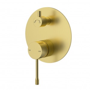 Ikon Linie Brushed Gold Wall Mixer With Diverter