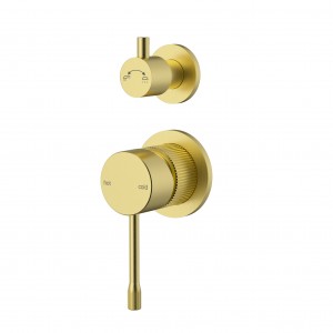 Ikon Linie Brushed Gold Wall Mixer With Diverter