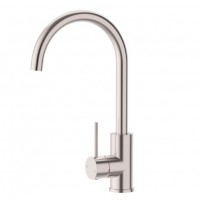 Round Brushed Nickel Sink Mixer