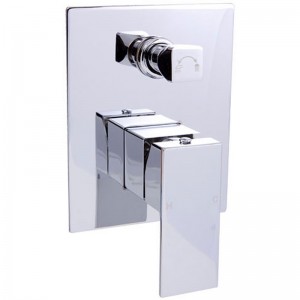 Rosa Chrome Square Wall Mixer With Diverter