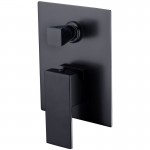 Rosa Matte Black Square Wall Mixer With Diverter