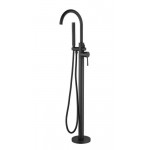 Otus Matte Black Free Standing Bath Mixer With Hand Shower