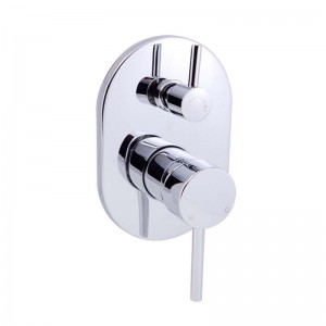 Otus Chrome Pin Handle Lead Free Shower Wall Mixer With Diverter
