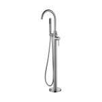 Otus Brushed Nickel Free Standing Bath Mixer With Hand Shower