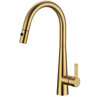 Round Multifunction Brushed Gold Sink Mixer