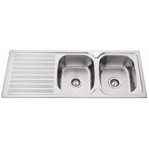 Eden Double Bowl Single Drainer Sink 1180