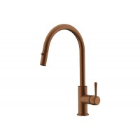 Round Multifunction Brushed Copper Sink Mixer