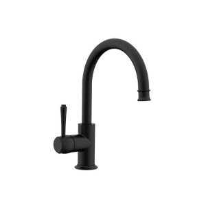 Eternal Matte Black Gooseneck Basin Mixer 