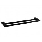 Vog Matte Black Series Double Towel Rail 600