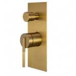 Caddence Series Brushed Yellow Gold Wall Mixer with Diverter Caddence Series Brushed Yellow Gold Wall Mixer with Diverter