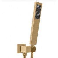 Square Brushed Gold Hand Shower On Bracket